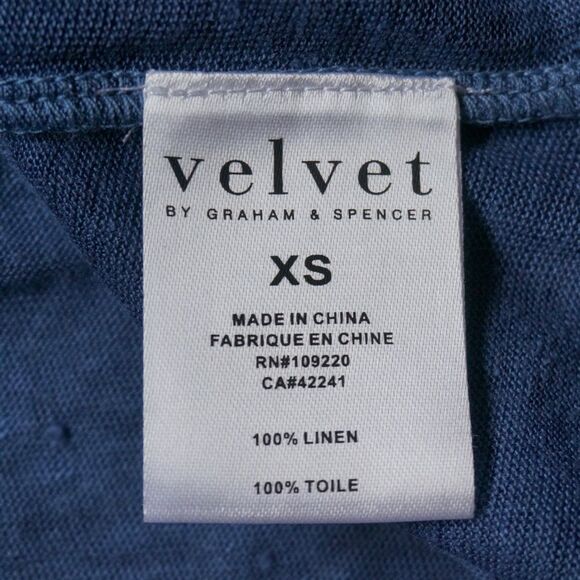 VELVET BY GRAHAM & SPENCER | Women’s Ombre Linen Knit Emerald Tee Ink Blue​​ - Picture 4 of 4